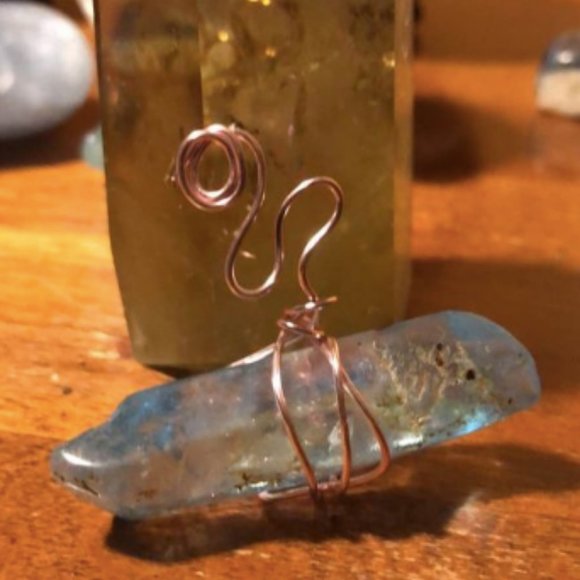 Purple and Blue aura quartz pendants - Picture 1 of 2